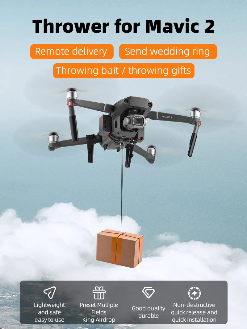 BRDRC AirDrop Dropping System for DJI Mavic 2 Pro/Zoom Drone Ring Gift Deliver Life Rescue Delivery Device Dispenser Thrower