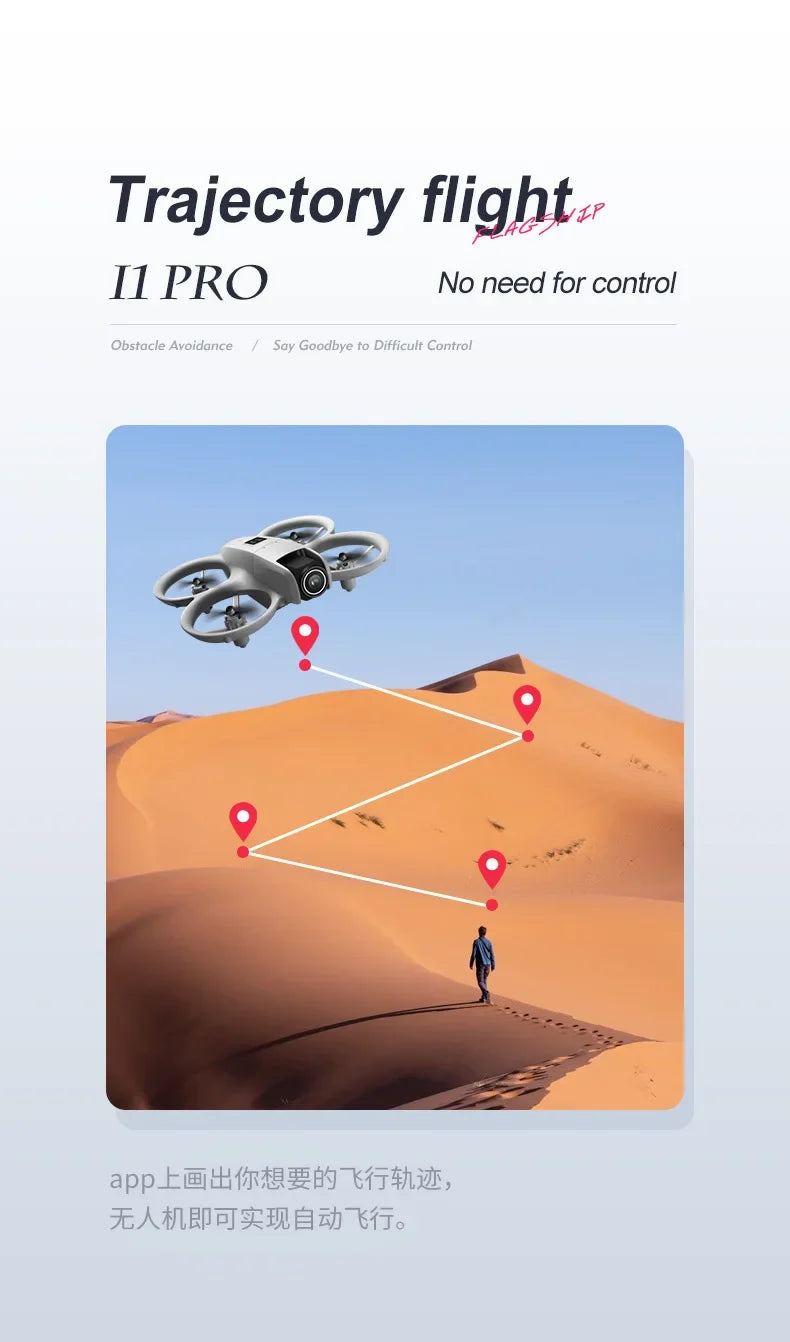 I1PRO Rc Drone 4K Aerial Photography Machine Dual Camera HD Quadcopter Five-side Obstacle Avoidance Foldable Drone RC Drone