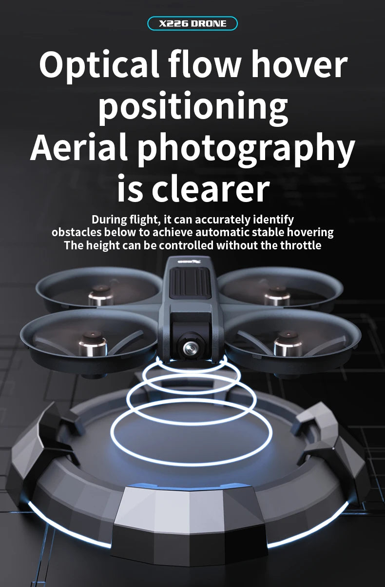 NEW X226 Drone VR Remote Control Brushless Dual Image Transmission HD Aerial Optical Flow Hover Obastacle Avoidance UAV Boys Toy