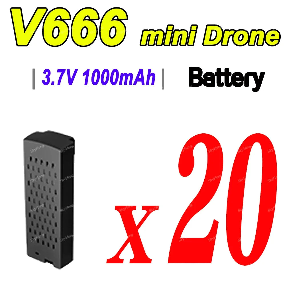 Original Drone Battery For V666 8K Drone 3.7V 1000Mah Battery For V666 Drone Accessories Parts