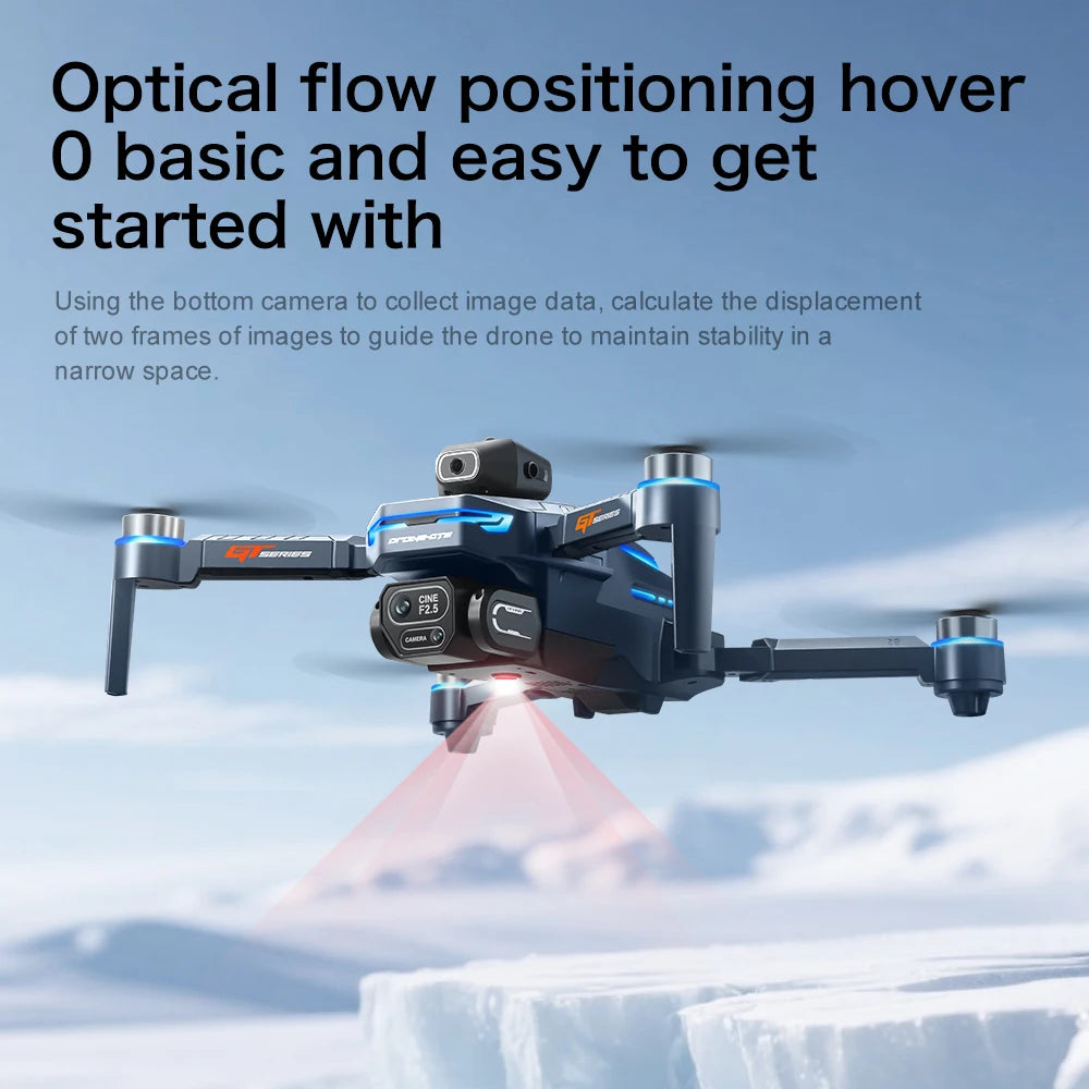The GT8 drone is equipped with a 4.3-inch large-screen remote control, GPS, 8K triple camera, 5G WIFI, FPV brushless quadcopter