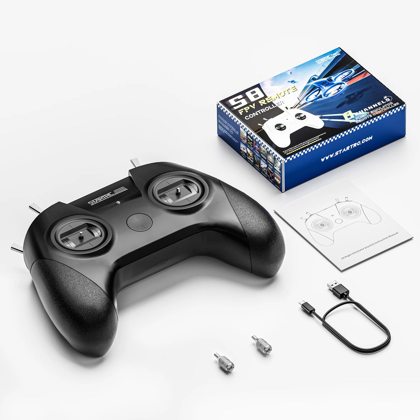Drone Training Simulator Remote Control Handle FPV Drone 8CH Flight Simulator Controller Mode 1/2 DJI DRL Liftoff Accessories