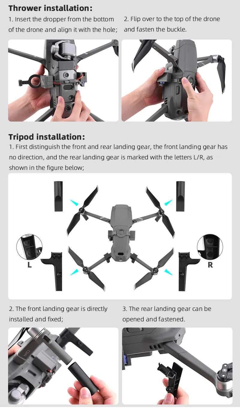 BRDRC AirDrop Dropping System for DJI Mavic 2 Pro/Zoom Drone Ring Gift Deliver Life Rescue Delivery Device Dispenser Thrower