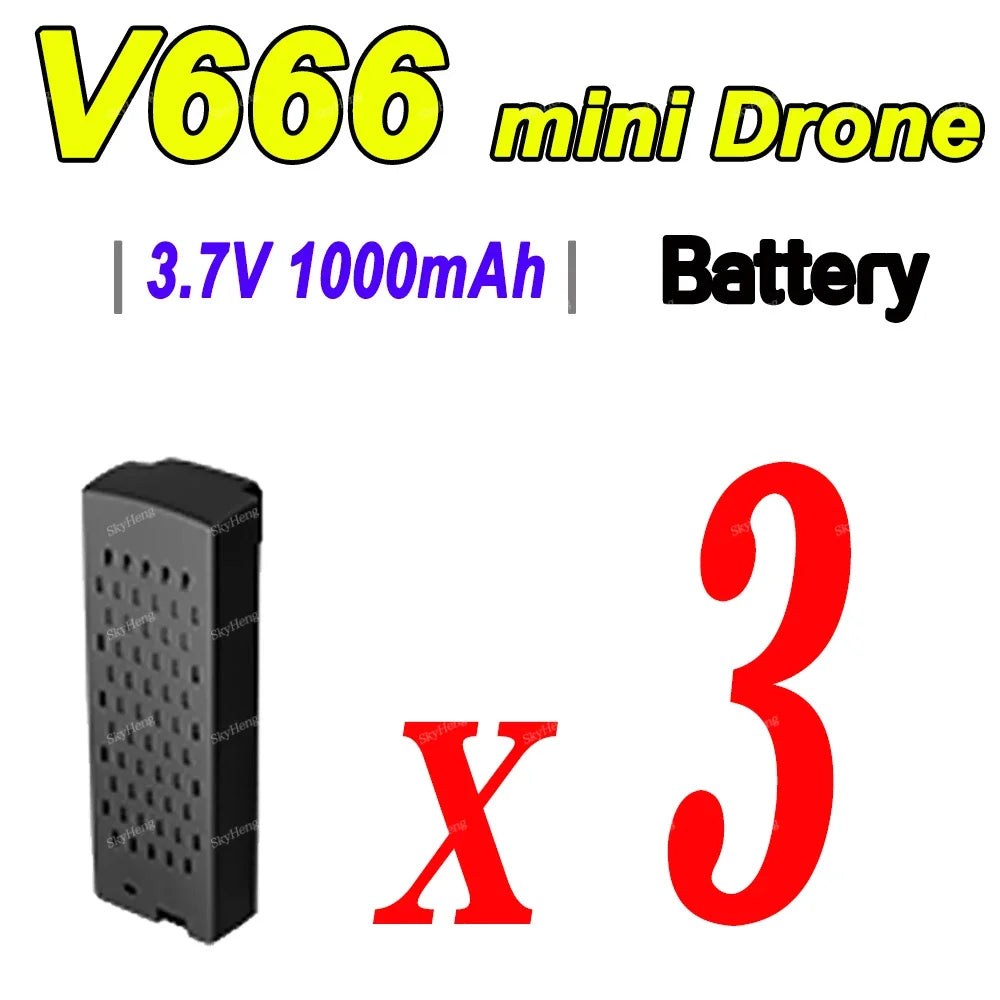 Original Drone Battery For V666 8K Drone 3.7V 1000Mah Battery For V666 Drone Accessories Parts