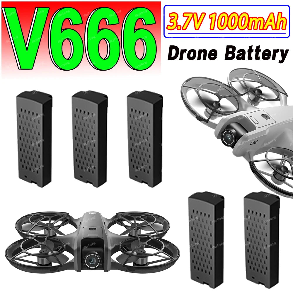 Original Drone Battery For V666 8K Drone 3.7V 1000Mah Battery For V666 Drone Accessories Parts