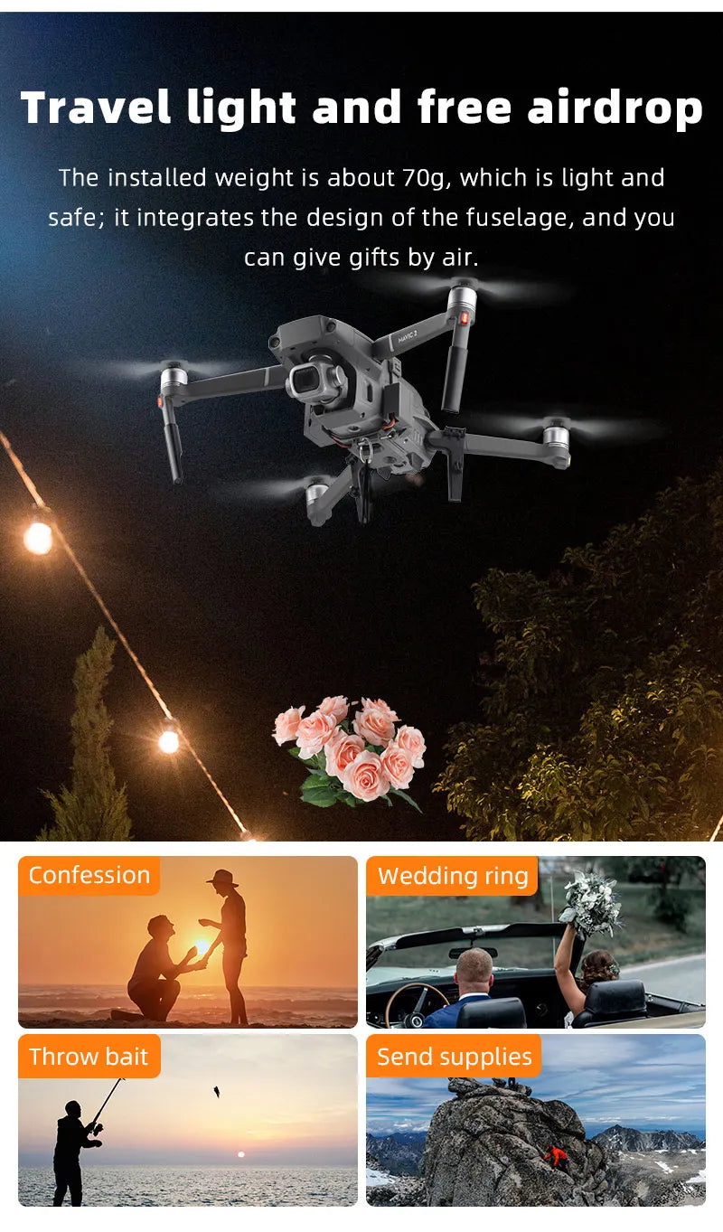 BRDRC AirDrop Dropping System for DJI Mavic 2 Pro/Zoom Drone Ring Gift Deliver Life Rescue Delivery Device Dispenser Thrower