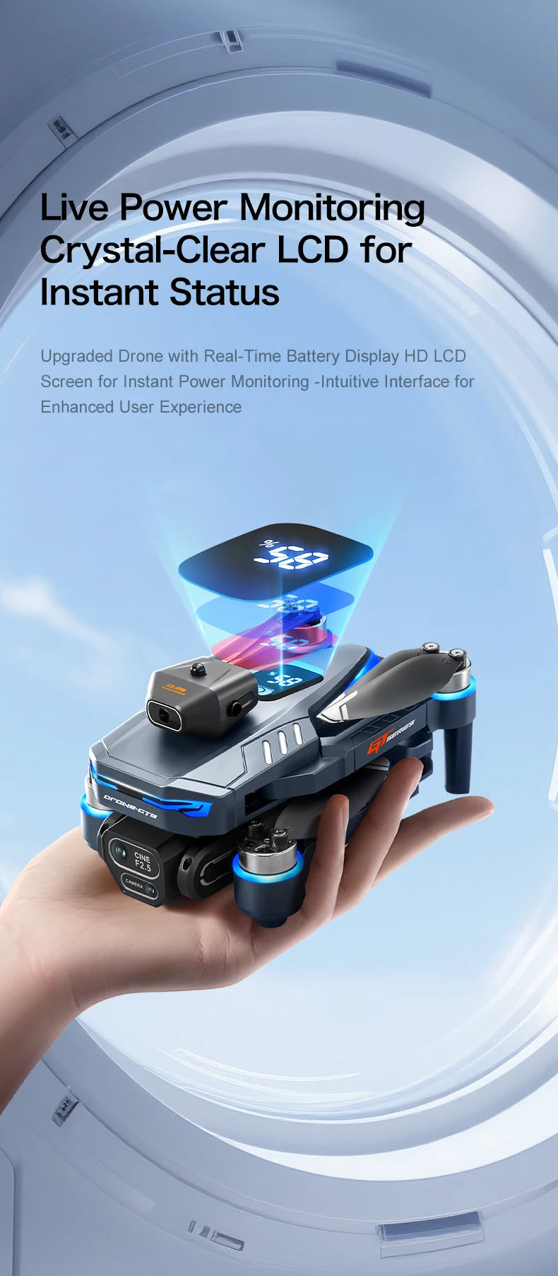 The GT8 drone is equipped with a 4.3-inch large-screen remote control, GPS, 8K triple camera, 5G WIFI, FPV brushless quadcopter