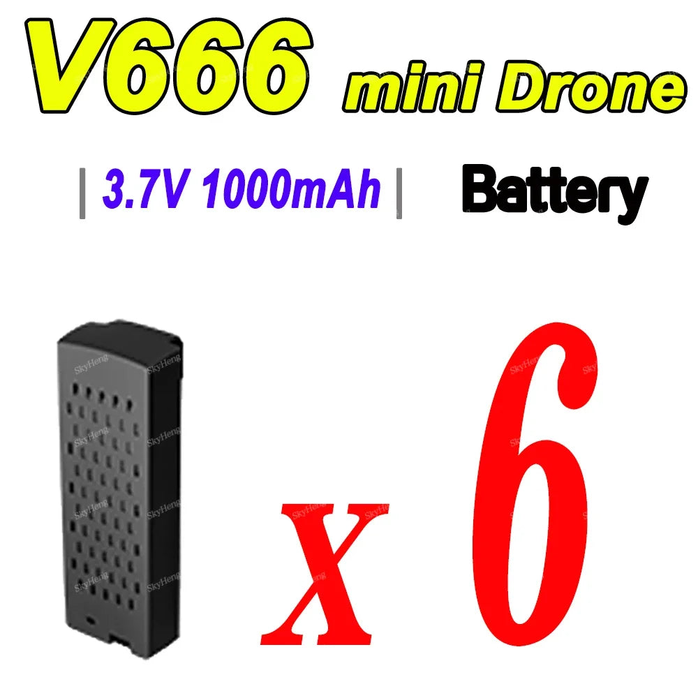 Original Drone Battery For V666 8K Drone 3.7V 1000Mah Battery For V666 Drone Accessories Parts