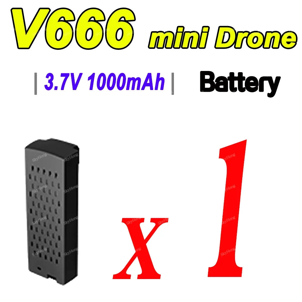 Original Drone Battery For V666 8K Drone 3.7V 1000Mah Battery For V666 Drone Accessories Parts