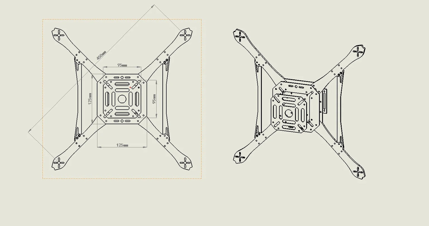 DroneHub Open Source New Smart Drone Frame 450MM Pixhawk Ardupilot Quadrotor Rack RC Multicopter Multi-Rotor With Landing Gear