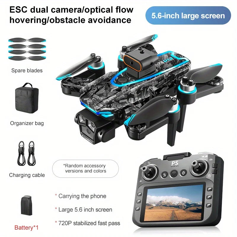 D13 Drone with 5.6-inch Screen Control Brushless Quadcopter Obstacle Avoidance Remote-controlled Aircraft Foreign Trade