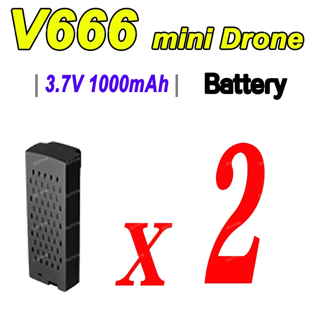 Original Drone Battery For V666 8K Drone 3.7V 1000Mah Battery For V666 Drone Accessories Parts