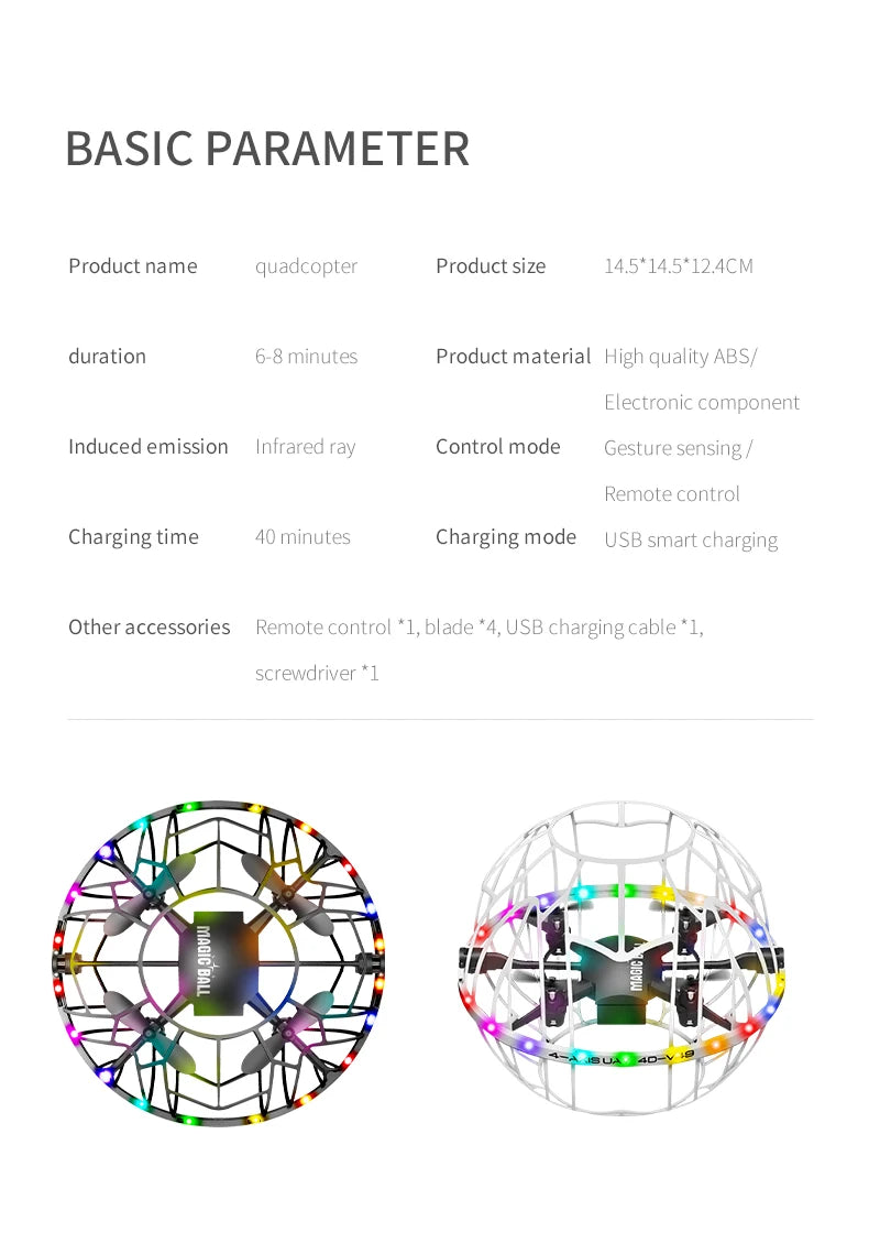 4DRC V49 Drone for Soccer Competition WiFi Fpv Obstacle Avoidance Helicopter Fixed Height RC Flying Ball Toys Starter Gifts