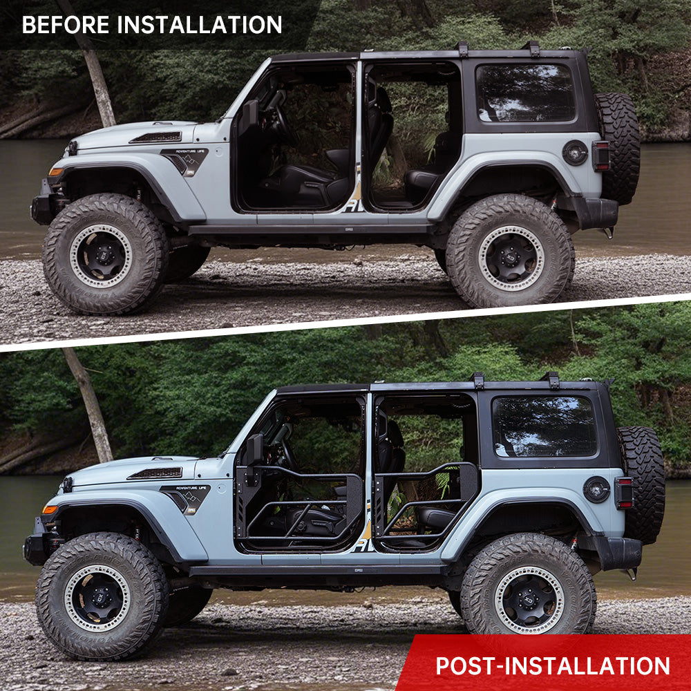 Tube Doors with Side View Mirrors for Jeep Wrangler JL/JLU & Gladiator JT (2018–2025)