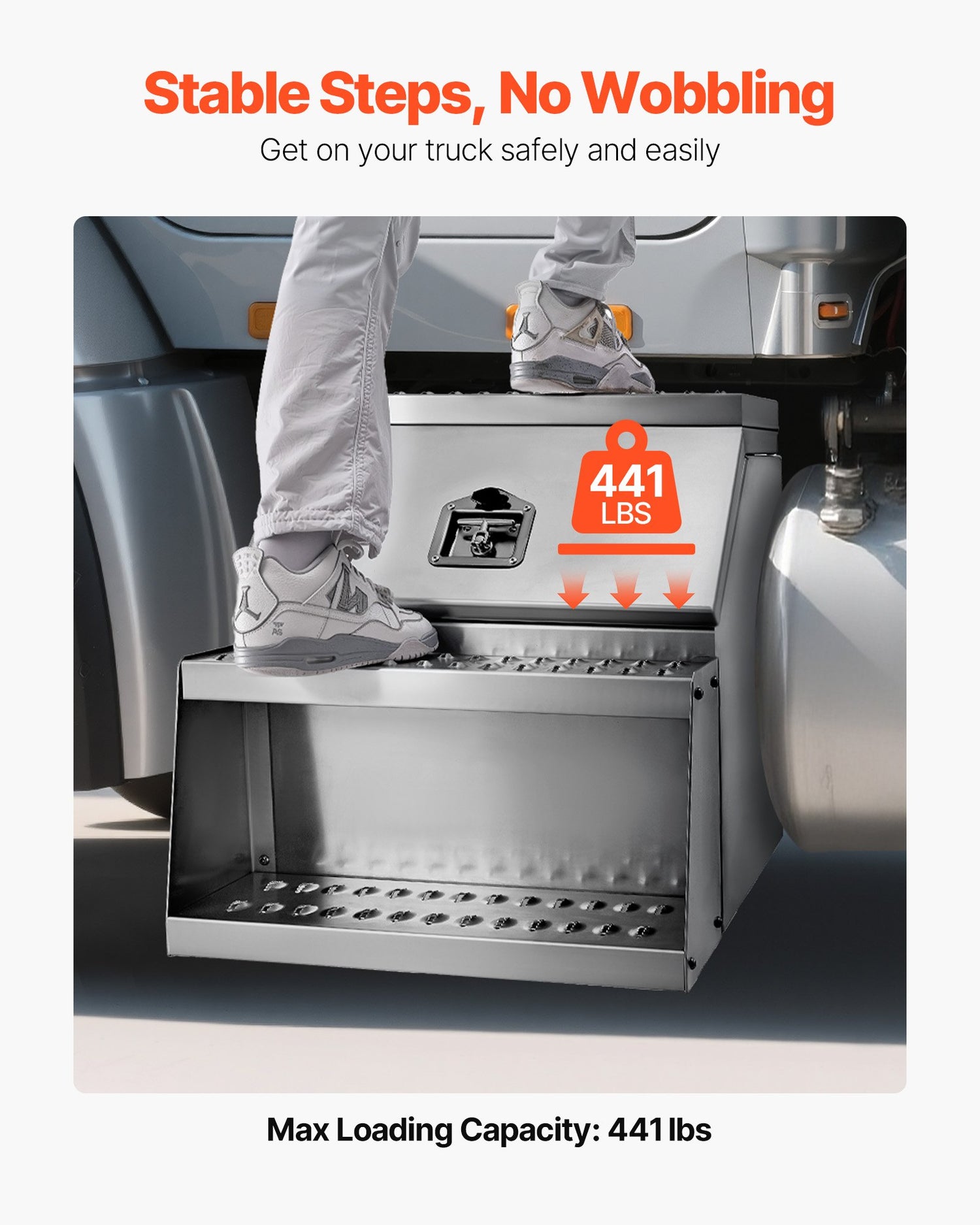 Heavy Duty Truck Step Toolbox – 24" Aluminum Waterproof