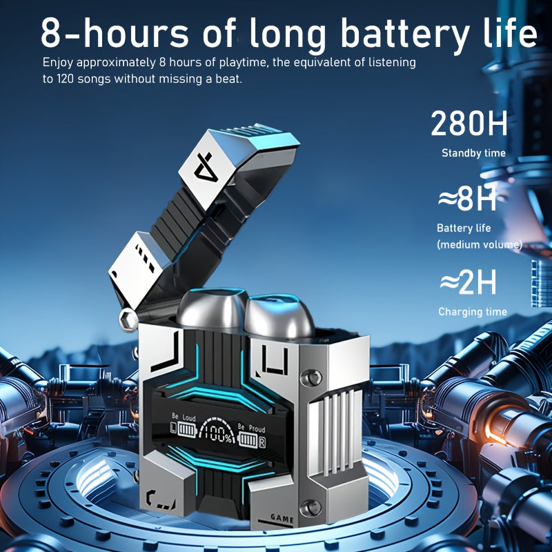 True Wireless Earbuds – 120H, Bluetooth 5.3, IPX7 Waterproof – Silver