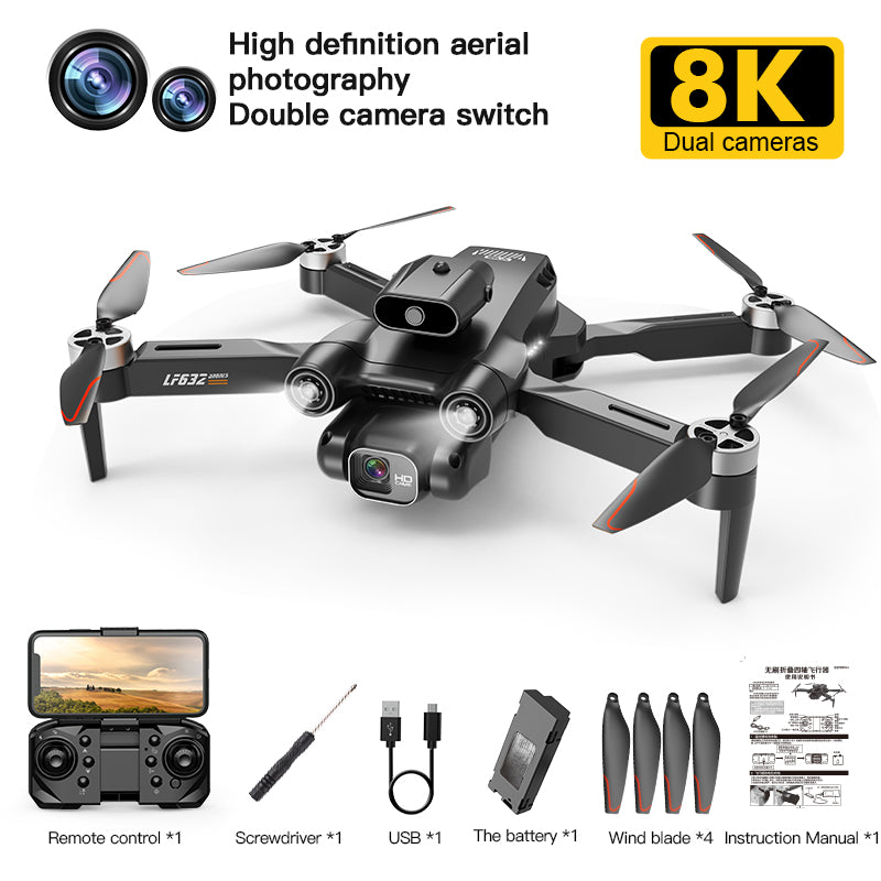 LF632 Dual Electric Drone – Foldable 4K Dual Camera Quadcopter with FPV