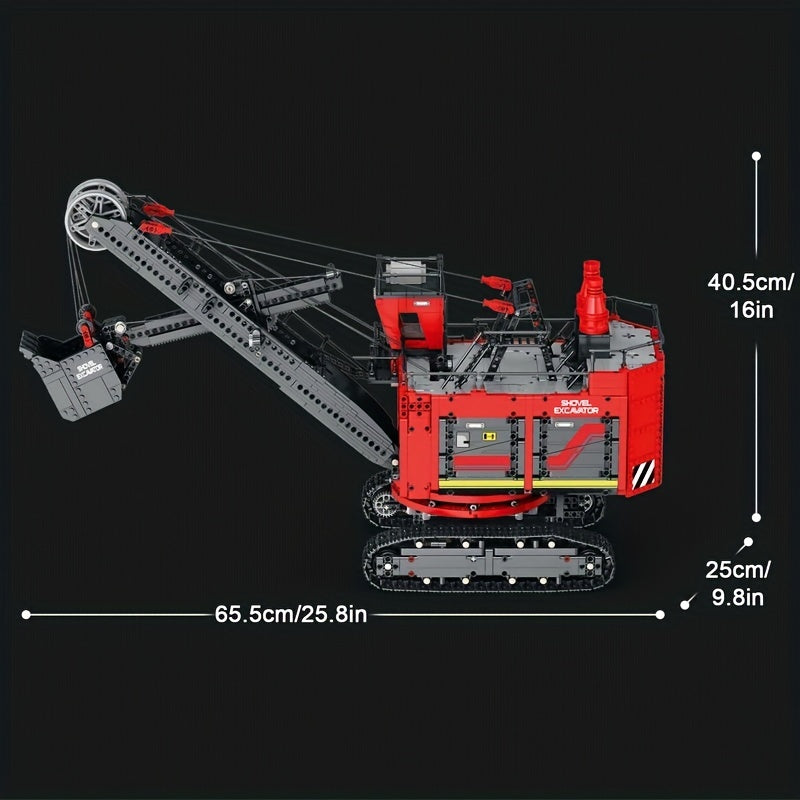 Reobrix 2968pcs Remote Control Excavator Building Set with App Connectivity - Perfect Holiday Gift for Adults, Durable ABS Construction