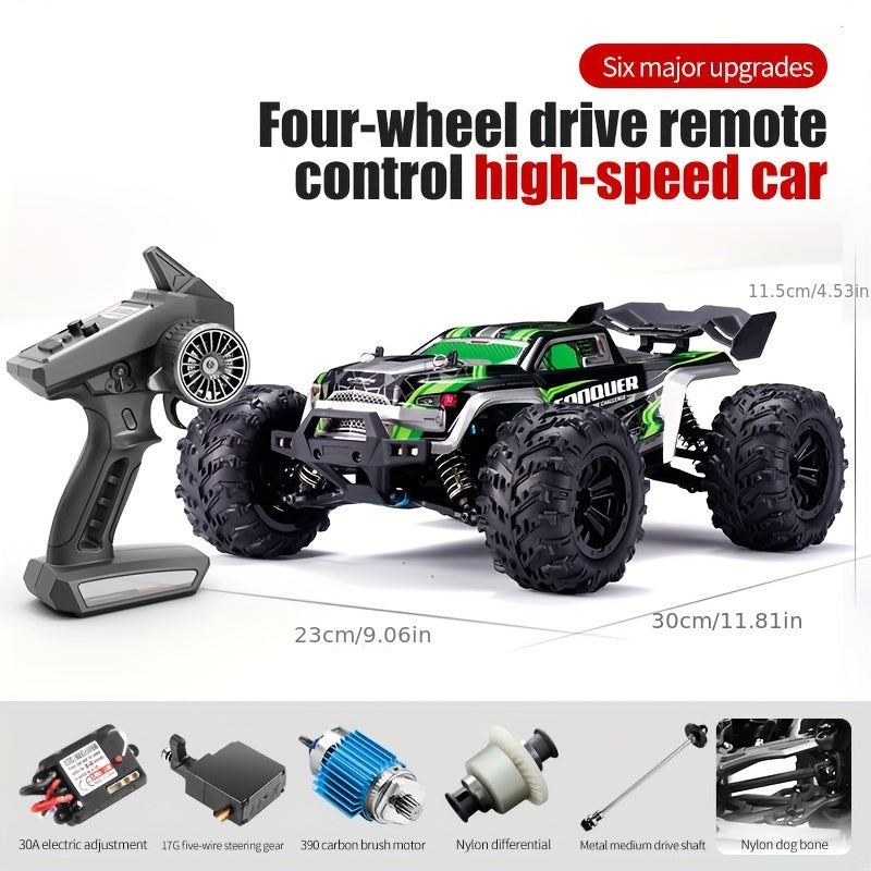 All Terrain 4WD High-speed Off-road Car, Designed With A Simulation Structure, 2. 4G Full Proportion Synchronous Remote Control System, Full Proportion Throttle/steering, LED Headlights, Christmas Gifts
