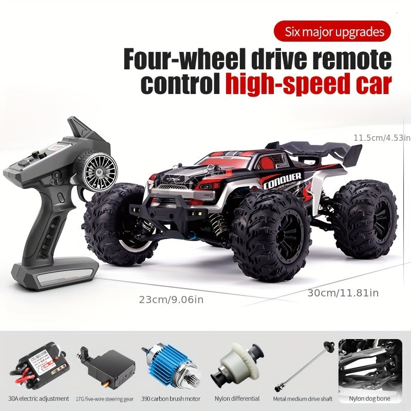 All Terrain 4WD High-speed Off-road Car, Designed With A Simulation Structure, 2. 4G Full Proportion Synchronous Remote Control System, Full Proportion Throttle/steering, LED Headlights, Christmas Gifts