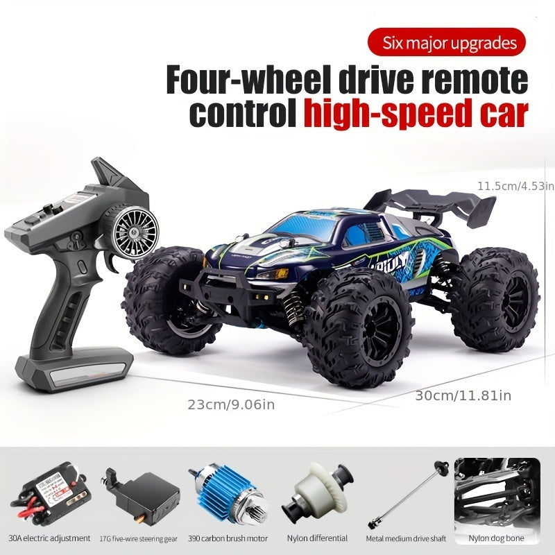 All Terrain 4WD High-speed Off-road Car, Designed With A Simulation Structure, 2. 4G Full Proportion Synchronous Remote Control System, Full Proportion Throttle/steering, LED Headlights, Christmas Gifts