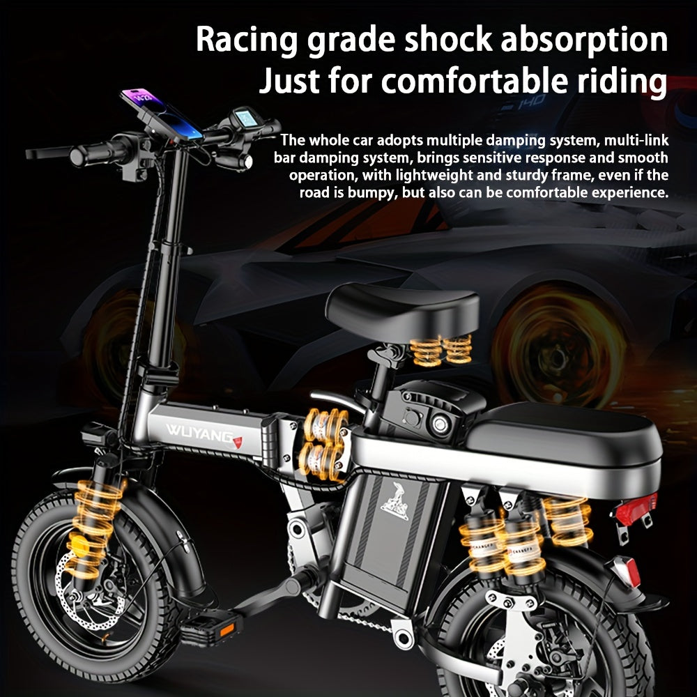 Adult Electric Bike Electric Bike Electric Mountain Bike With Removable Battery Remote Control Bicycle With Full Suspension Dual Hydraulic Disc Brakes Adult Portable Transportation Electric Bike