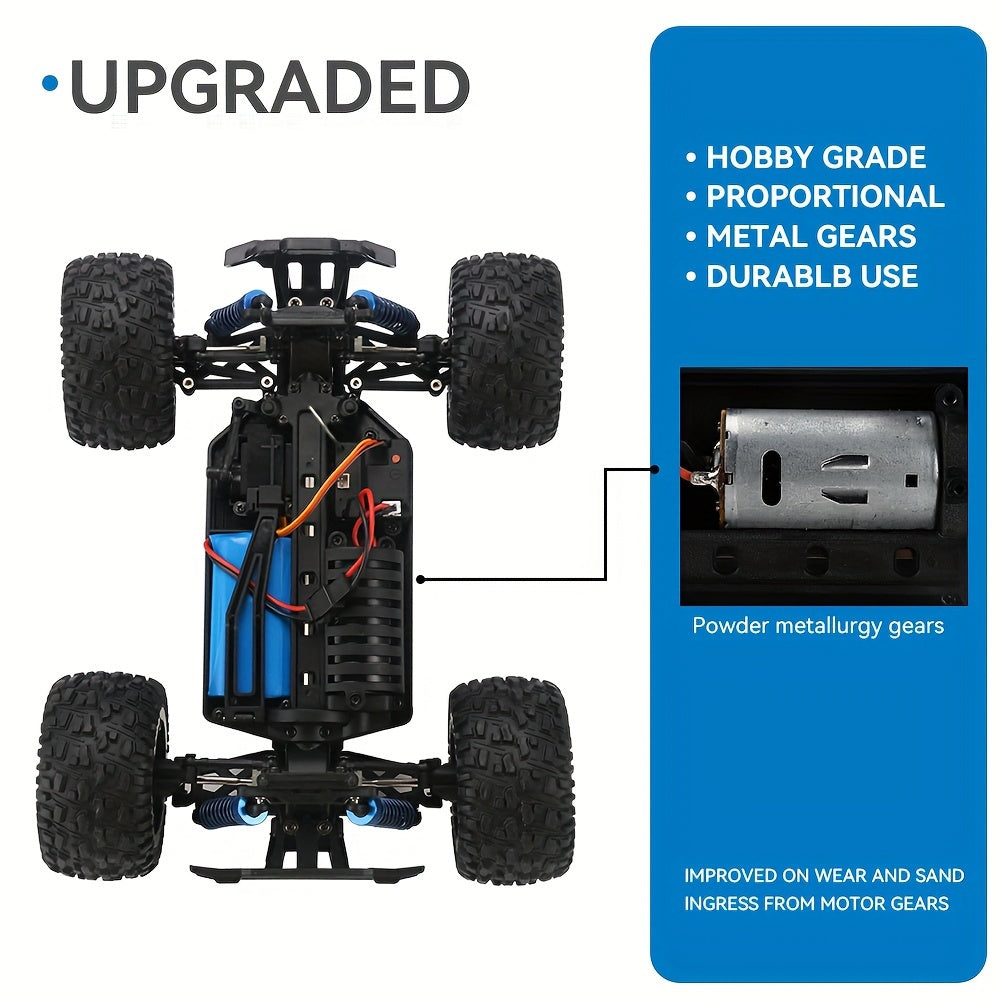 1:16 Scale All Terrain RC Cars, 2.4GHz 40KM/H High Speed 4WD Remote Control Car 4X4 Off Road Monster Truck, Blue Electric Vehicle Toys For Vehicle Enthusiasts Halloween Christmas Birthday Gifts