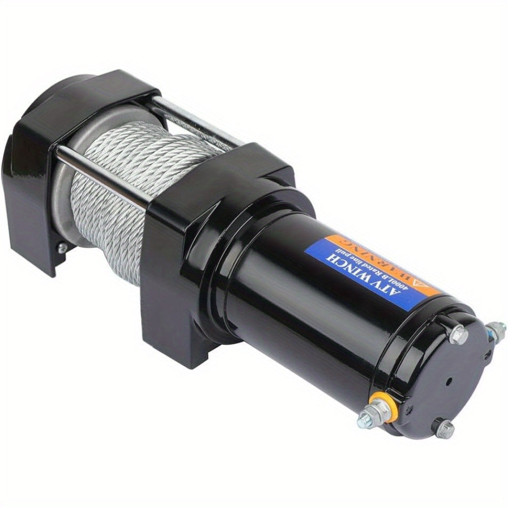 4000LBS Heavy-Duty Electric Winch - 12V Towing Trailer Steel Cable Off Road Recovery System with Wireless Remote Control and Easy Installation