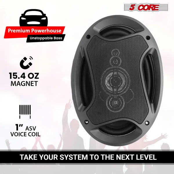 5Core 6x9 Car Speaker – 800W 2-Way Coaxial Speakers with Super Tweeter (4 Ohm)