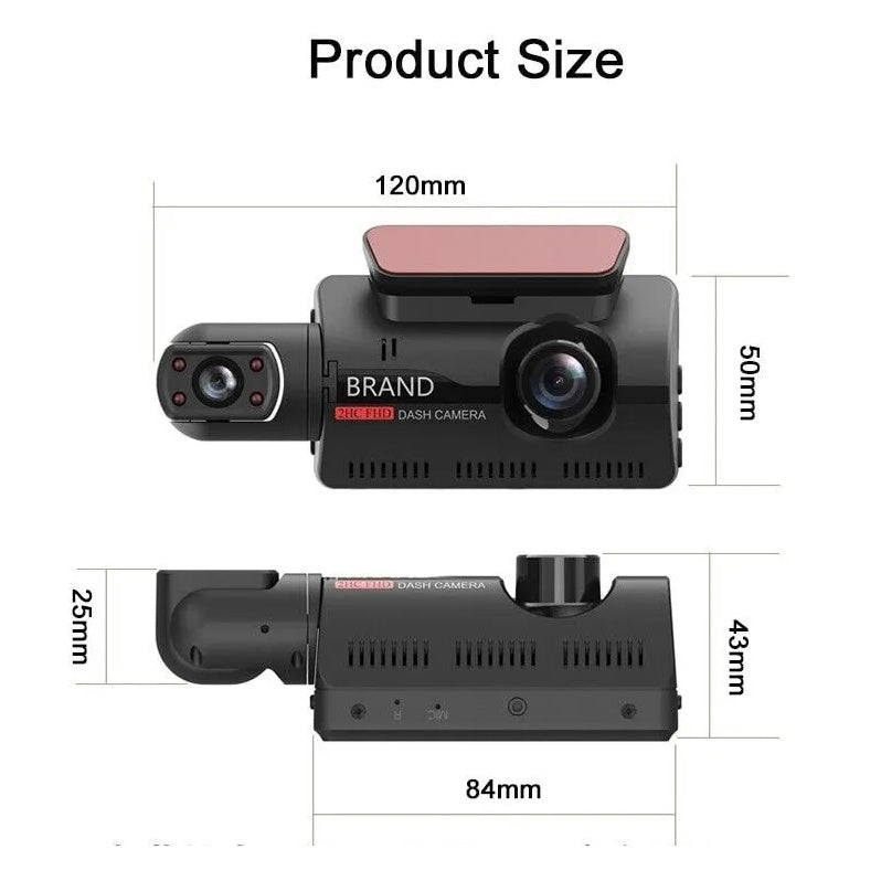 1080P Dual Dash Cam – Front & Rear Camera for Cars, Trucks & SUVs