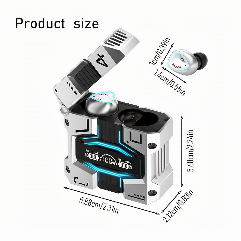 True Wireless Earbuds – 120H, Bluetooth 5.3, IPX7 Waterproof – Silver