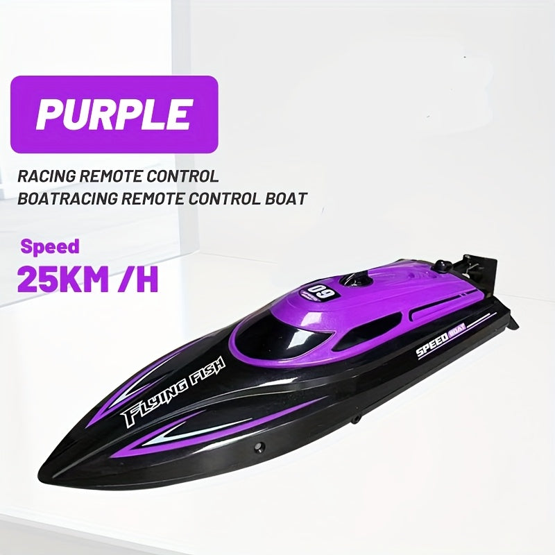 Top Speed of 30Km/ H, Small High-Speed Remote-Controlled Speedboat Comes with LED Night Navigation Lights, 2.4G Remote Control, Anti Capsizing, Circulating Cold Water Device, Christmas, Birthday Gif