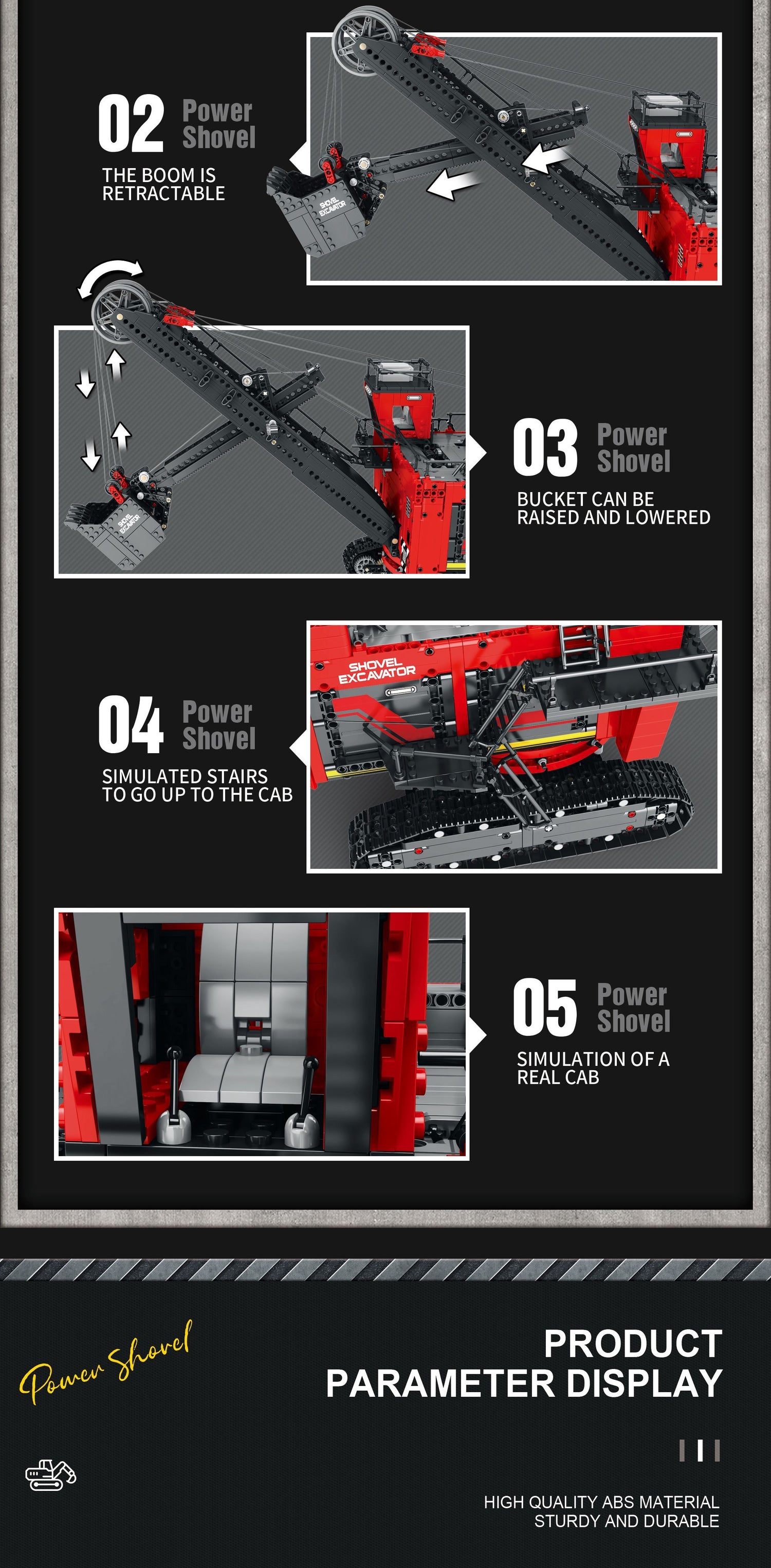 Reobrix 2968pcs Remote Control Excavator Building Set with App Connectivity - Perfect Holiday Gift for Adults, Durable ABS Construction