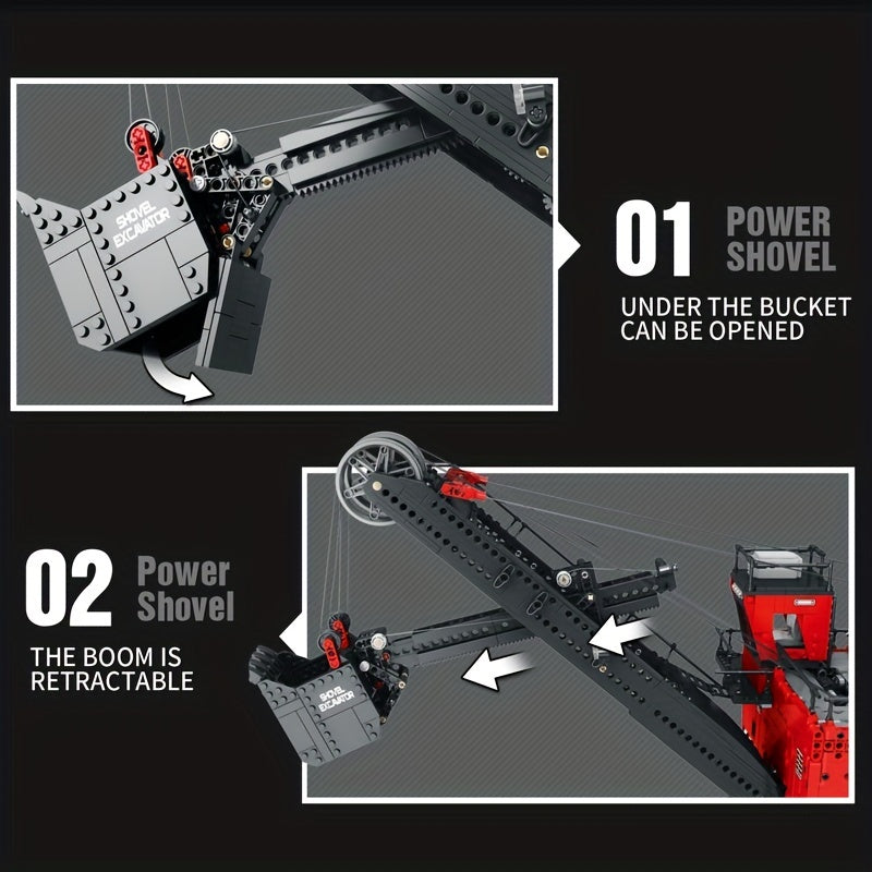 Reobrix 2968pcs Remote Control Excavator Building Set with App Connectivity - Perfect Holiday Gift for Adults, Durable ABS Construction