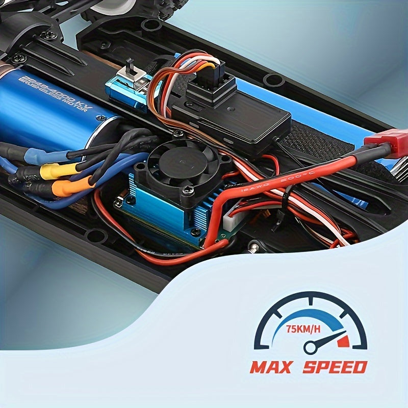 WLtoys 124017 75KM/H 4WD RC Car Professional Racing Car Brushless Electric High Speed Off-Road Drift Remote Control Toys for Boys with 2 Batteries