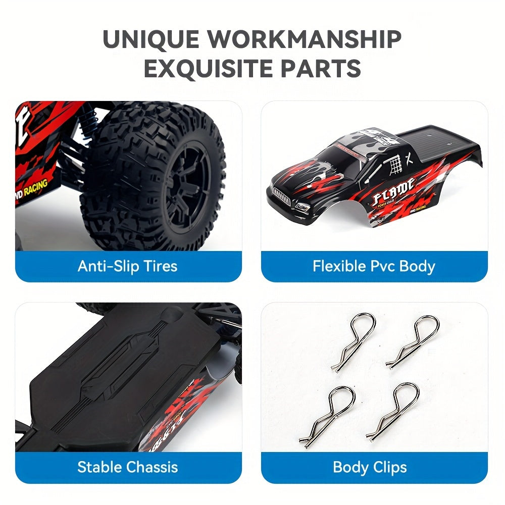 1:16 Scale All Terrain RC Cars, 2.4GHz 40KM/H High Speed 4WD Remote Control Car 4X4 Off Road Monster Truck, Blue Electric Vehicle Toys For Vehicle Enthusiasts Halloween Christmas Birthday Gifts