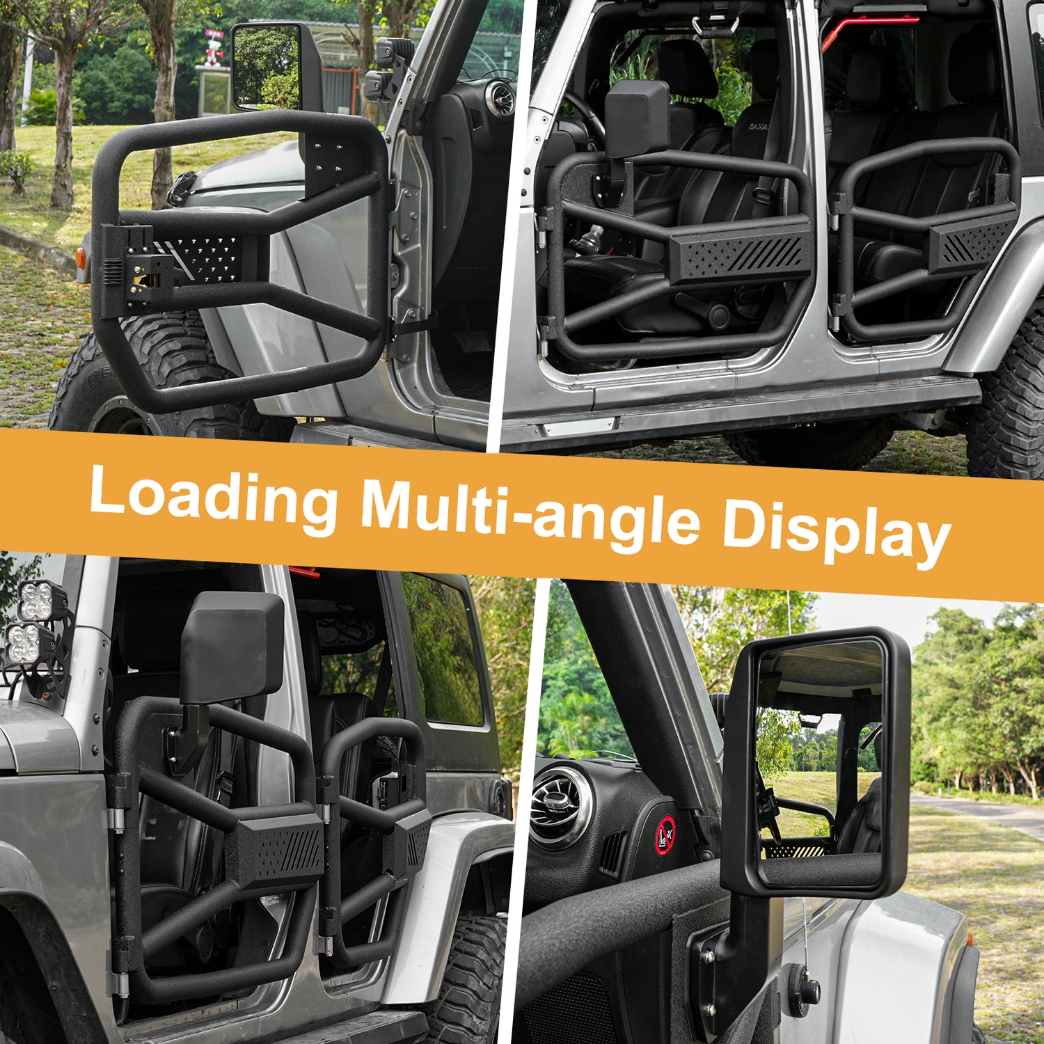 Tubular Doors with Mirrors for 2007–2017 Jeep Wrangler JK 4 Door