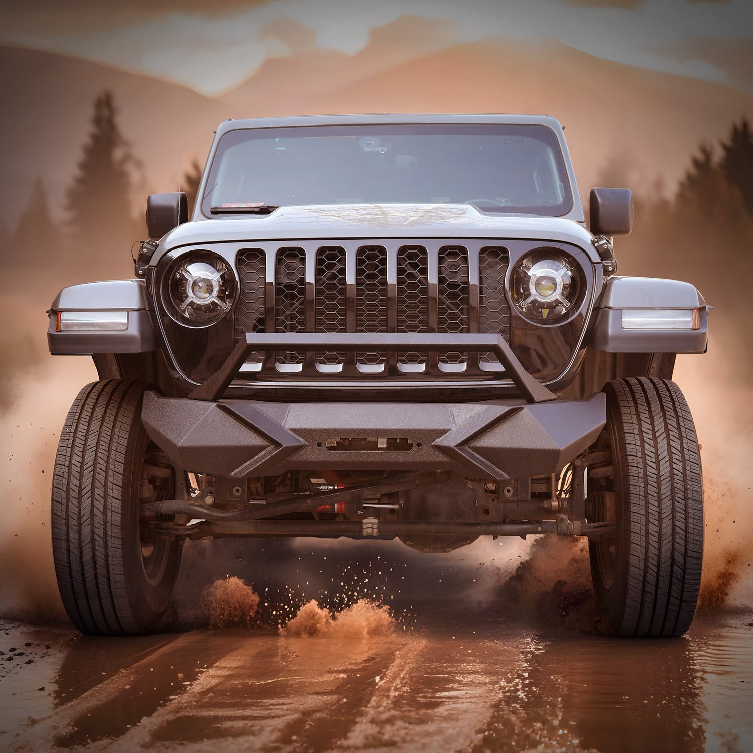 Front Bumper with Winch Plate for Wrangler JK (2007–2018)