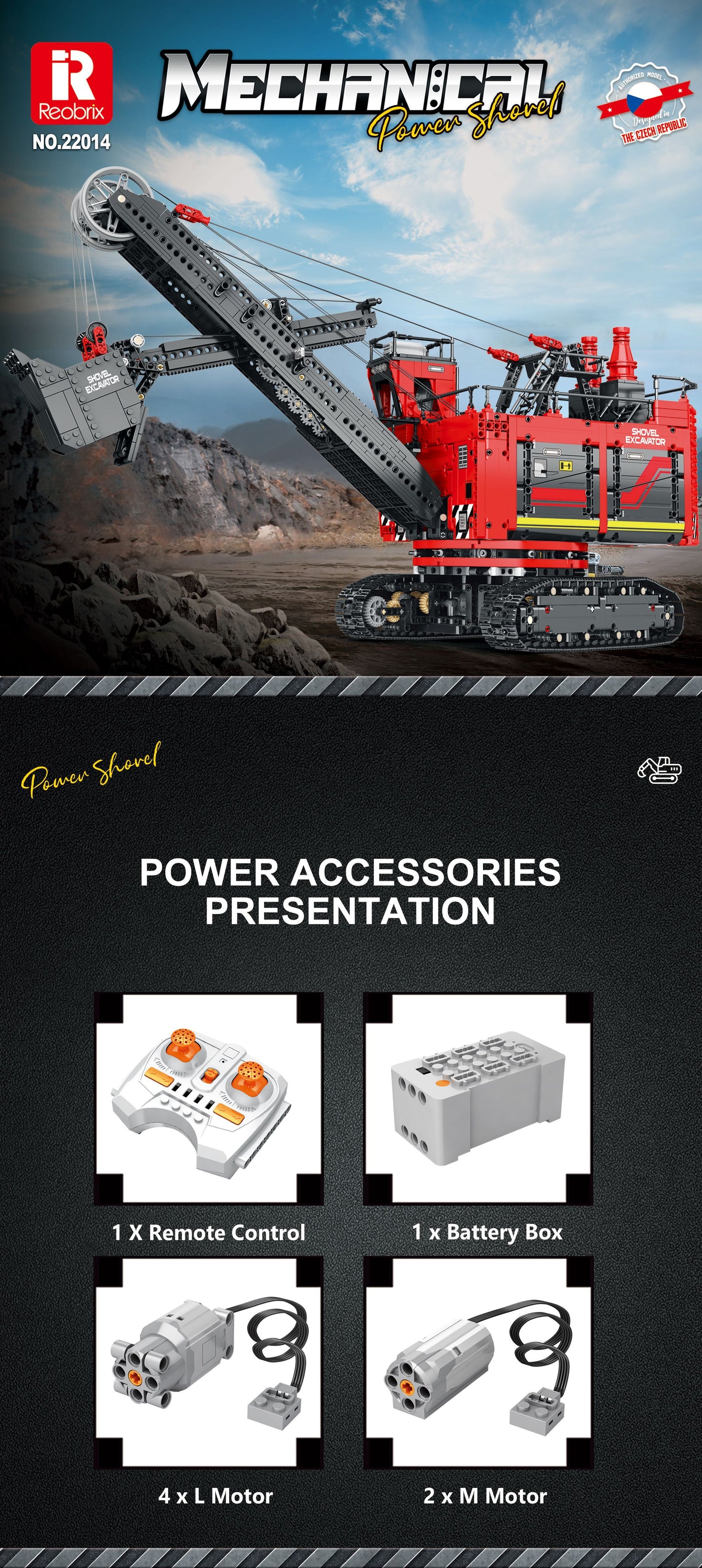 Reobrix 2968pcs Remote Control Excavator Building Set with App Connectivity - Perfect Holiday Gift for Adults, Durable ABS Construction