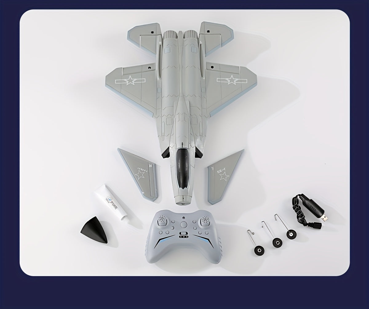 J35 High-Speed RC Fighter Jet Drone - Weatherproof, Durable Foam Wings, 2.4G Remote Control, USB Rechargeable 650mAh Battery, Easy Assembly & Flight