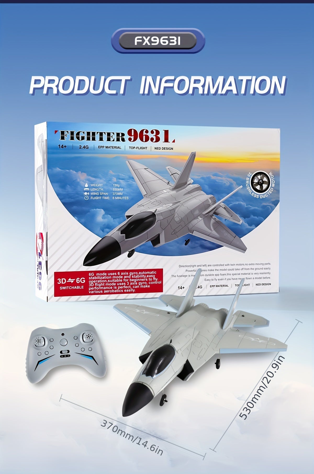 J35 High-Speed RC Fighter Jet Drone - Weatherproof, Durable Foam Wings, 2.4G Remote Control, USB Rechargeable 650mAh Battery, Easy Assembly & Flight