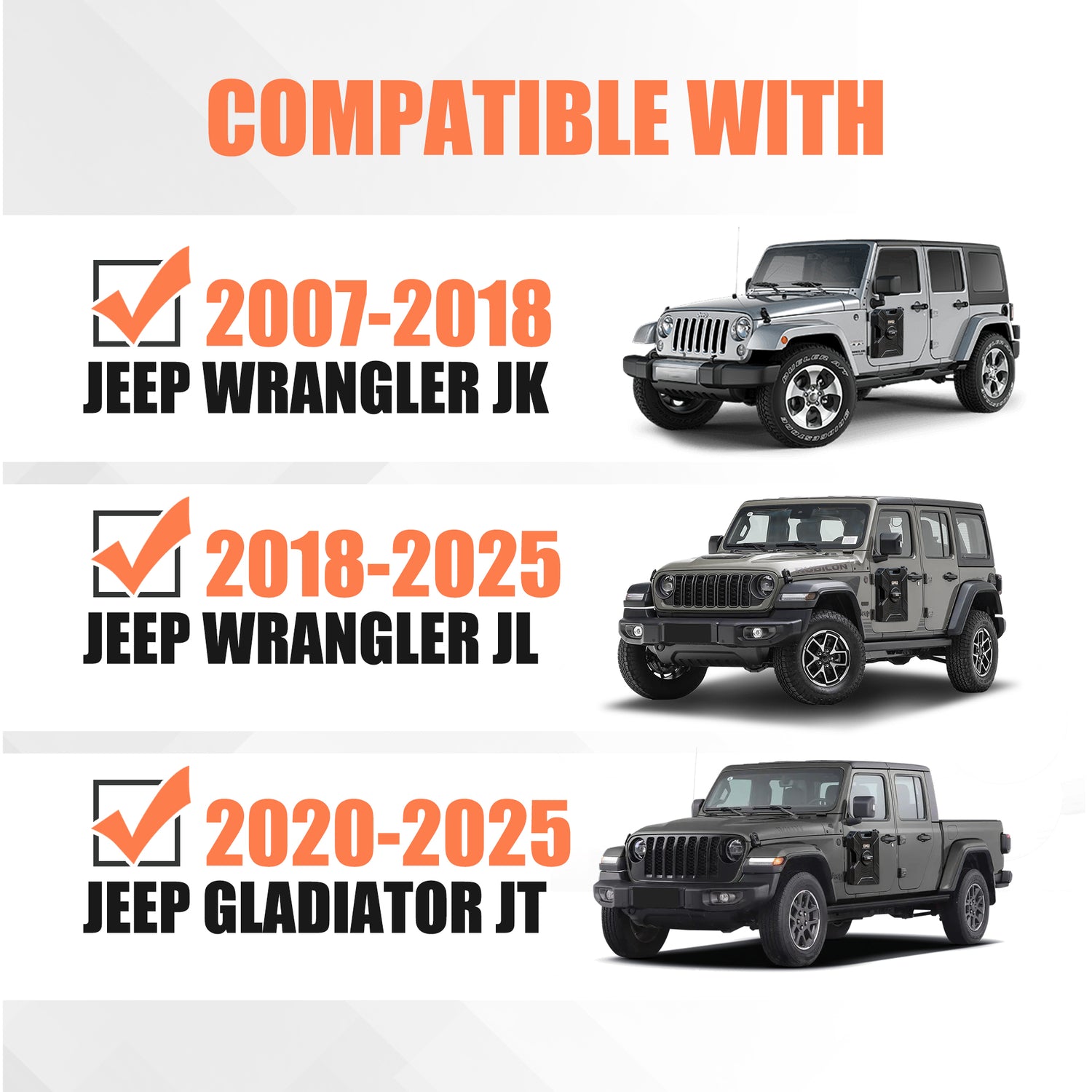 Jeep Door Hinge Fuel Container Kit – 10L Heavy Duty Mount