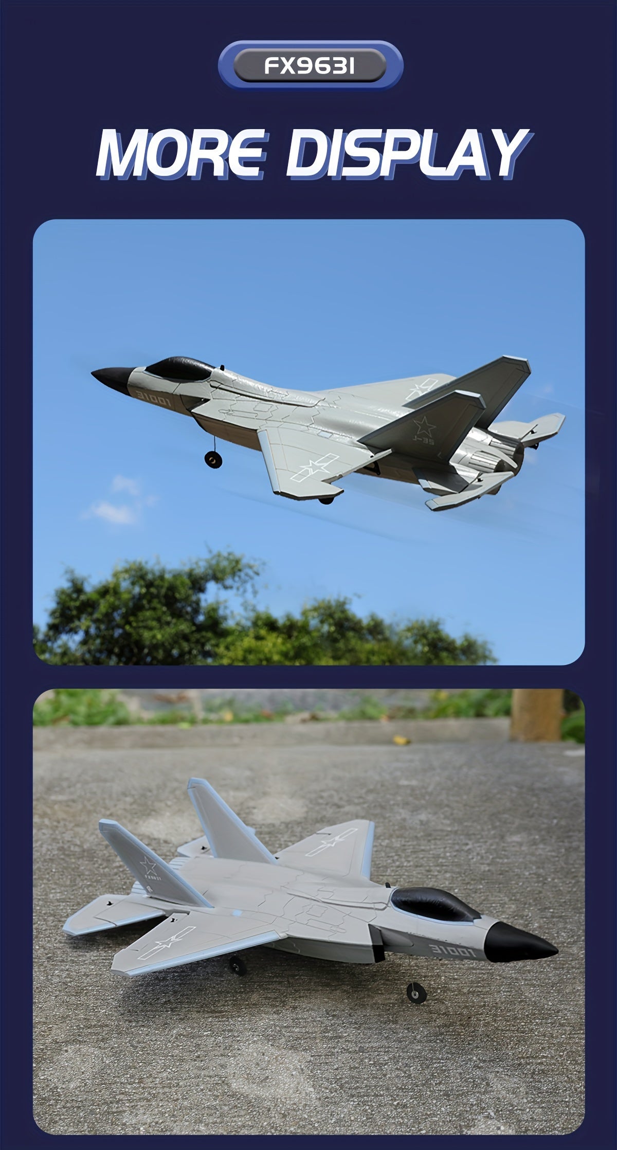 J35 High-Speed RC Fighter Jet Drone - Weatherproof, Durable Foam Wings, 2.4G Remote Control, USB Rechargeable 650mAh Battery, Easy Assembly & Flight