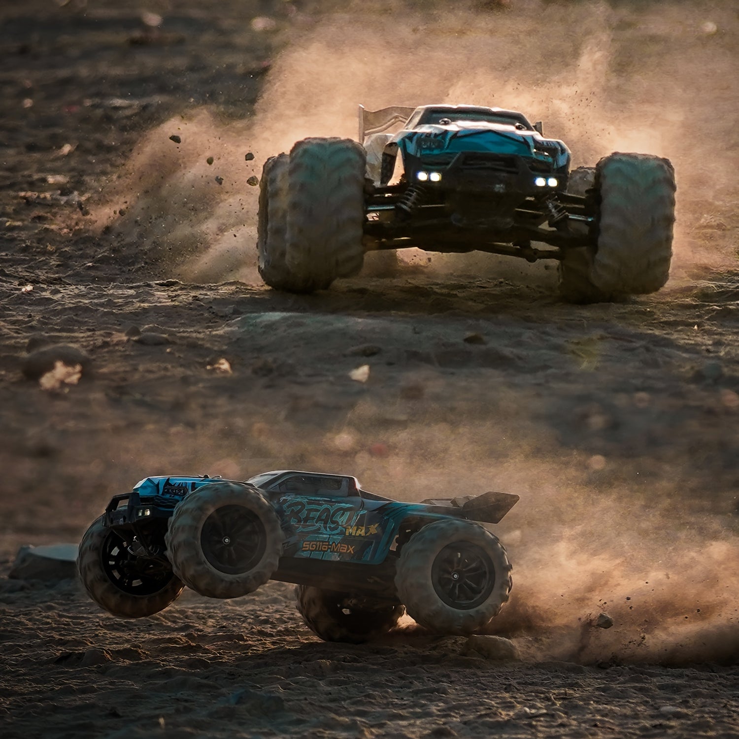 [High-Speed RC Truck] High-Speed 4WD 70KM/H RC Truck - 2.4 GHz Remote Control, Rechargeable Battery, Proportional Throttle/Steering - Off-Road Racing Car Toy for Outdoor Fun, Blue, Truck Toy