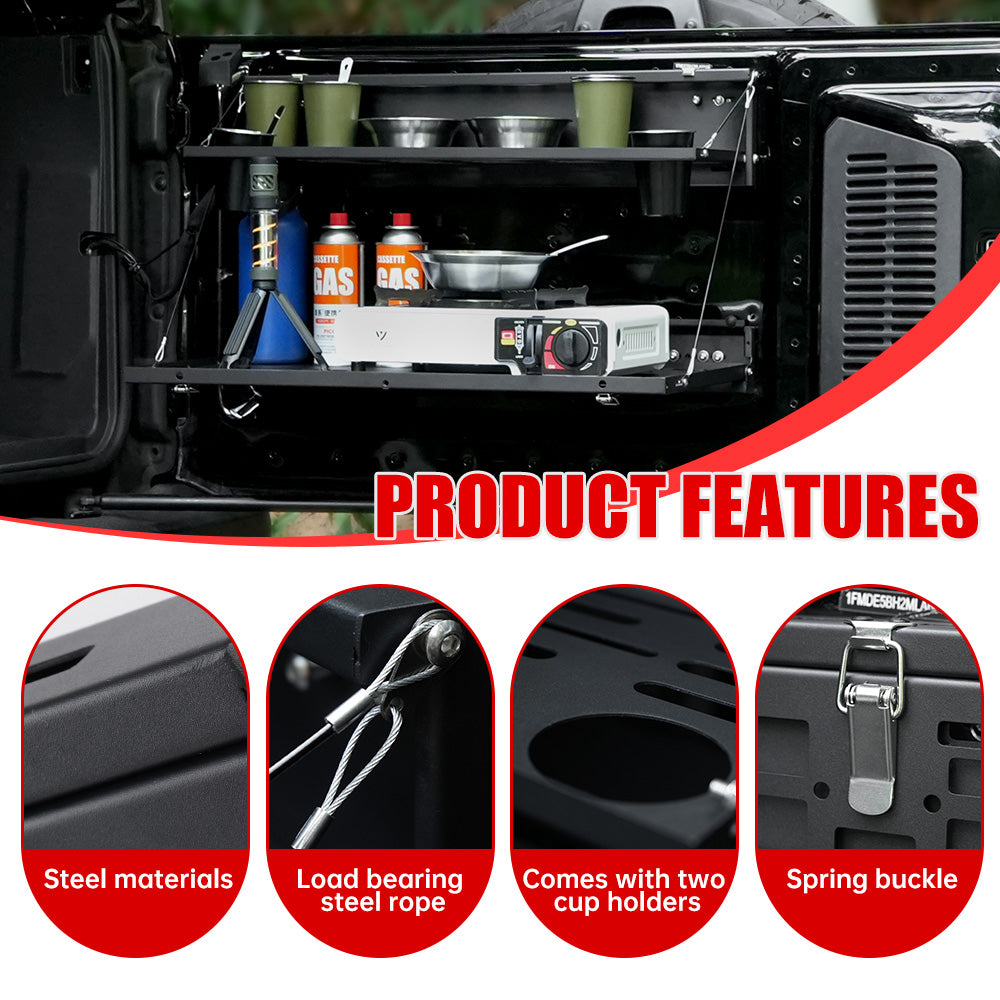 Tailgate Table for Ford Bronco (2021–2024) – 2-Tier Cargo Shelf