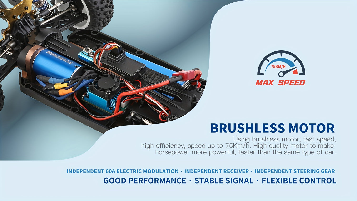 WLtoys 124017 75KM/H 4WD RC Car Professional Racing Car Brushless Electric High Speed Off-Road Drift Remote Control Toys for Boys with 2 Batteries