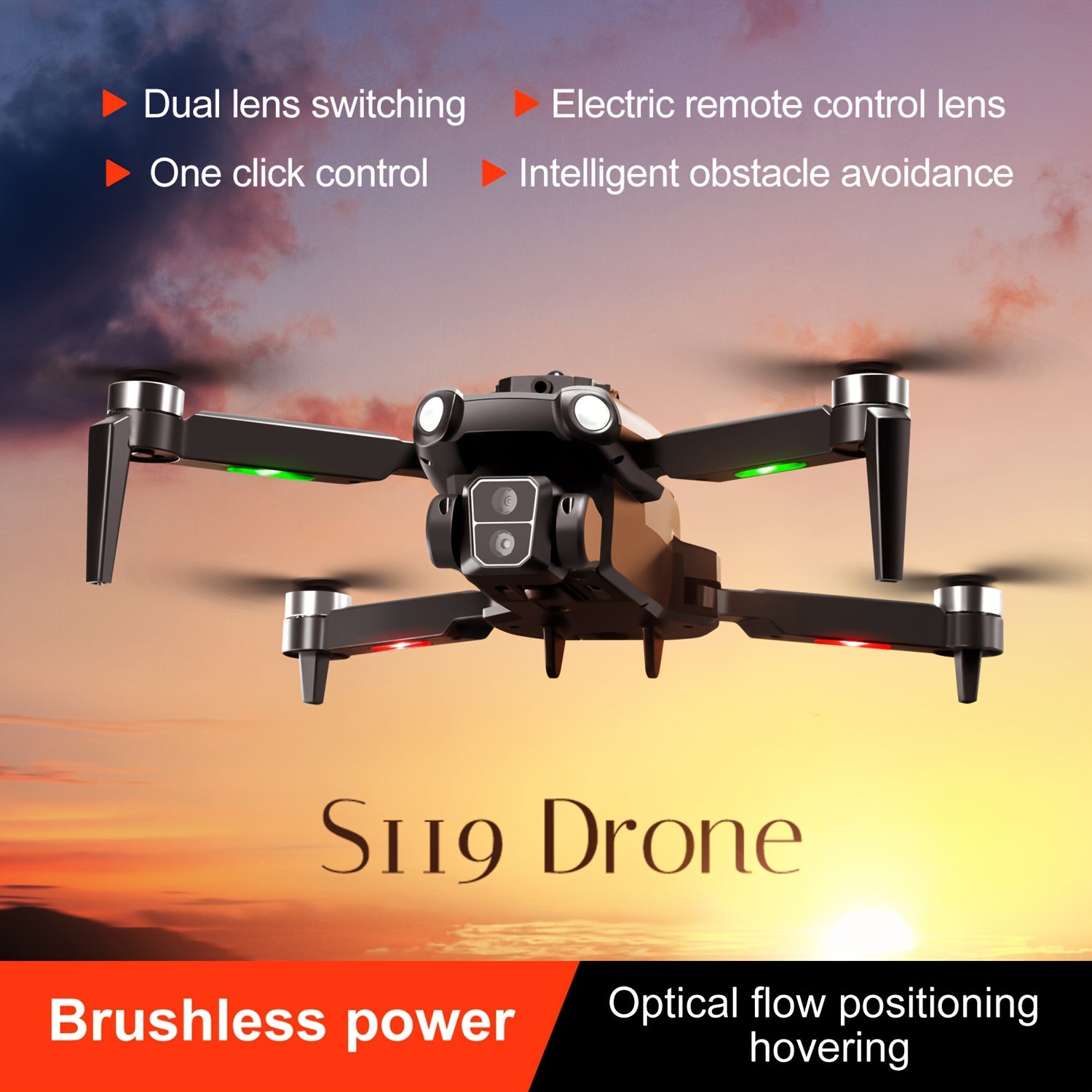 S119 Beginner Drone with Trajectory Flight & Four-Sided Obstacle Avoidance