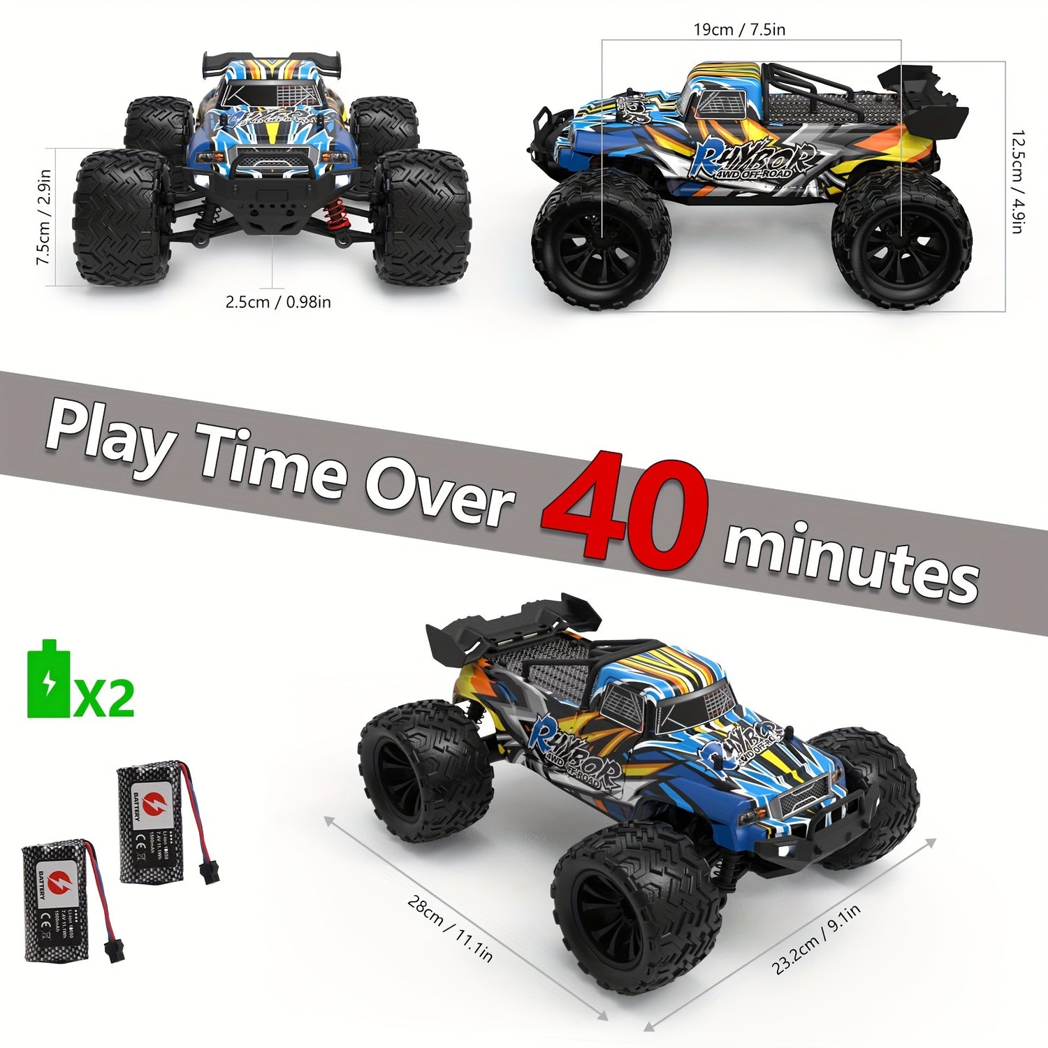 [RC Cars | High Speed] High Speed 40KM/H 1:16 Scale RC Cars | 4x4 All Terrain Off-Road Remote Control Monster Truck | Adult Racing Hobby RC Car for Adults and Boys, 9500E, Halloween, Christmas Gift