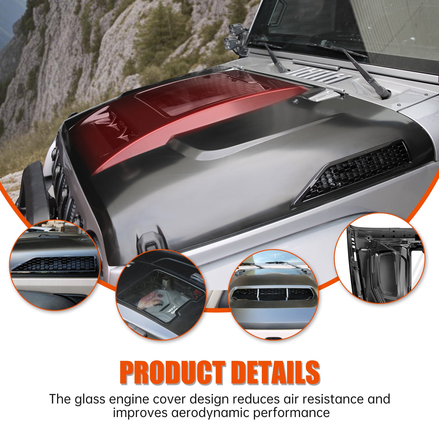 Vented Replacement Hood for Wrangler JK (2007–2018)