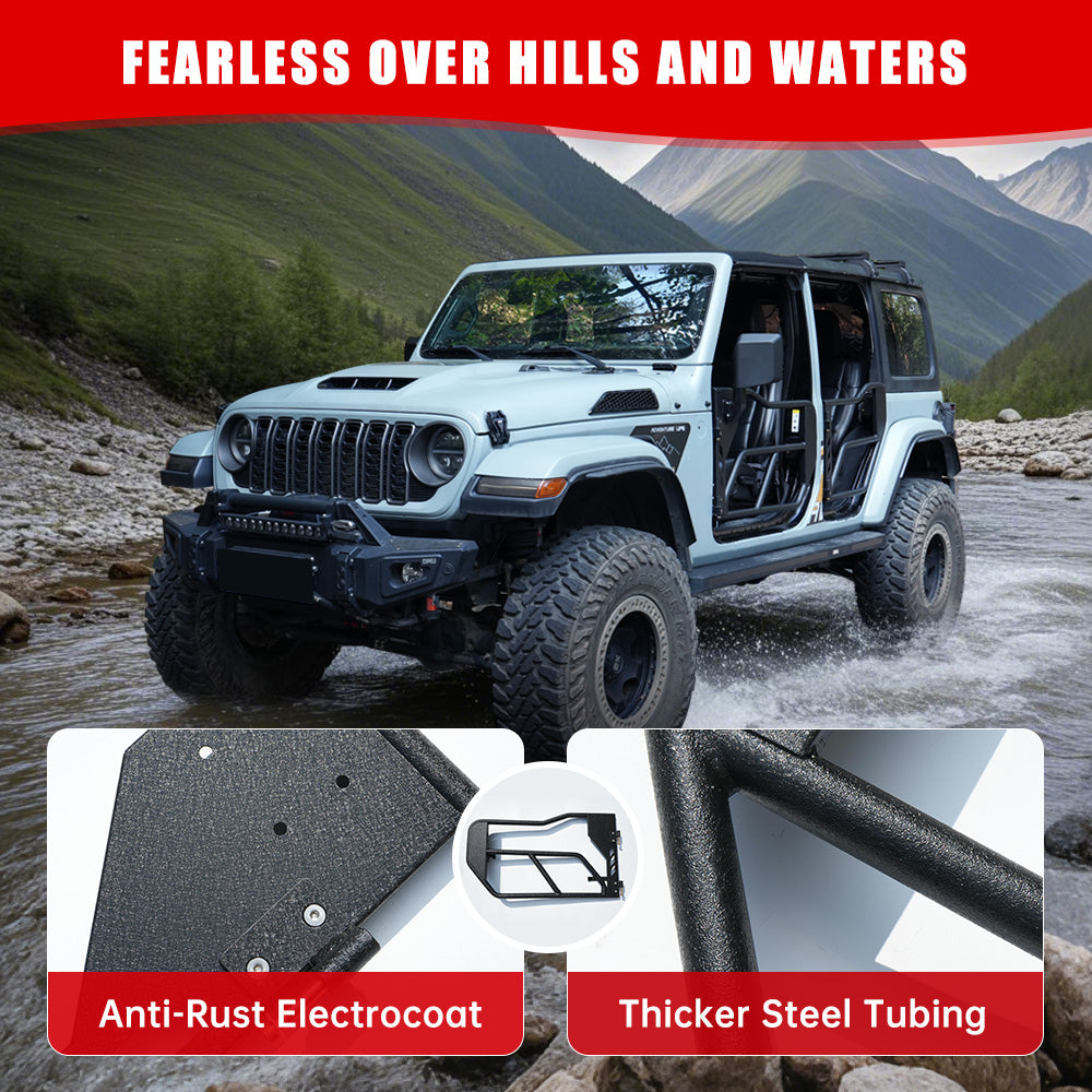 Tube Doors with Side Mirrors for Wrangler JL (2018–2024)